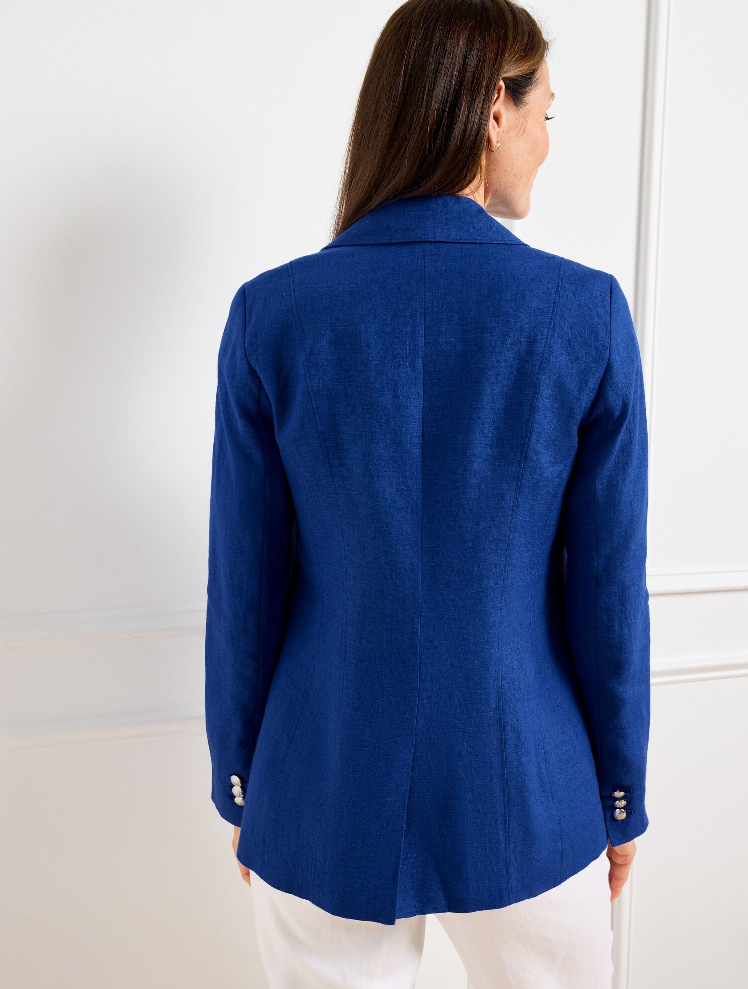 TAILORED SEAMING LINEN BLAZER | Talbots online