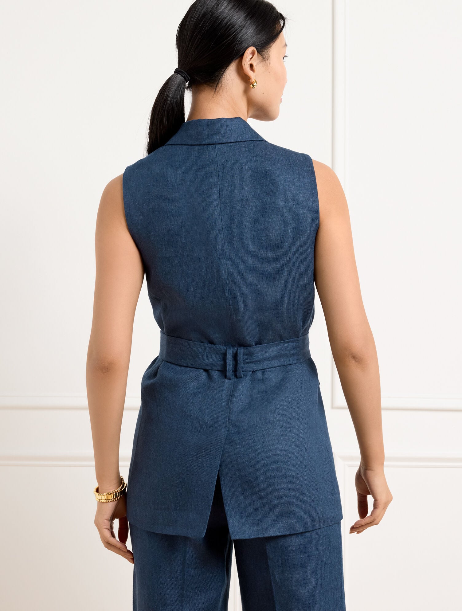 TIE WAIST LINEN VEST | Talbots discount