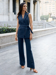 TIE WAIST LINEN VEST | Talbots discount