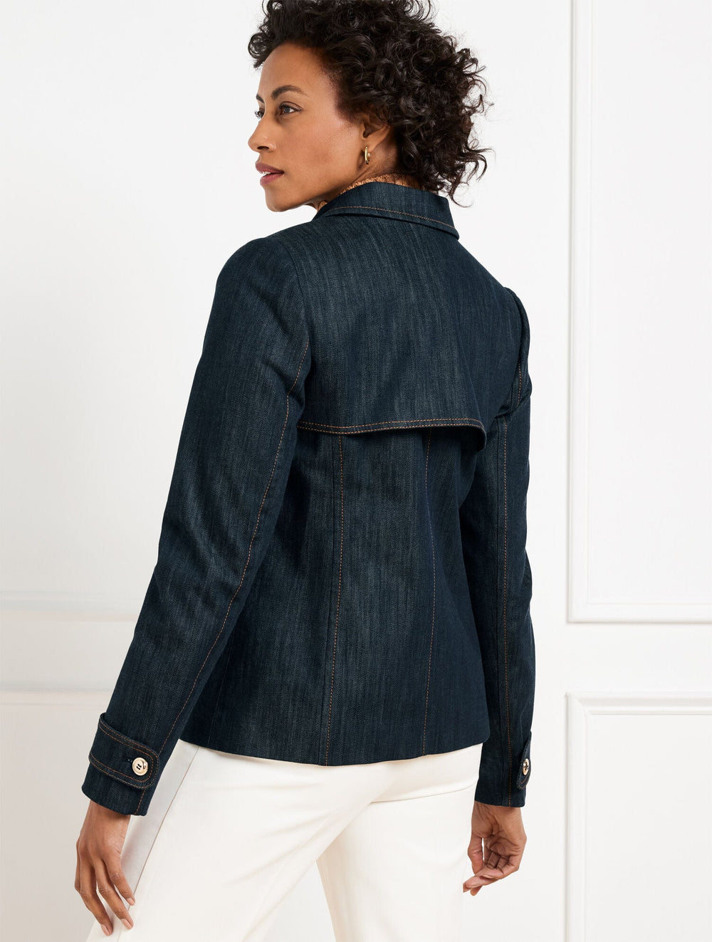 REFINED DENIM SHORT TRENCH COAT | Talbots for sale