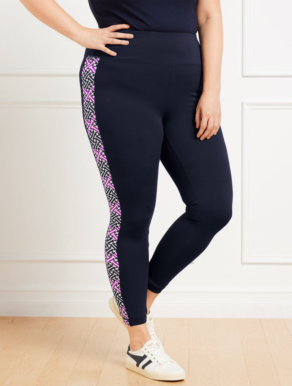 PERFORMANCE INTERLOCK LEGGINGS - DIAMOND GRID | Talbots sale