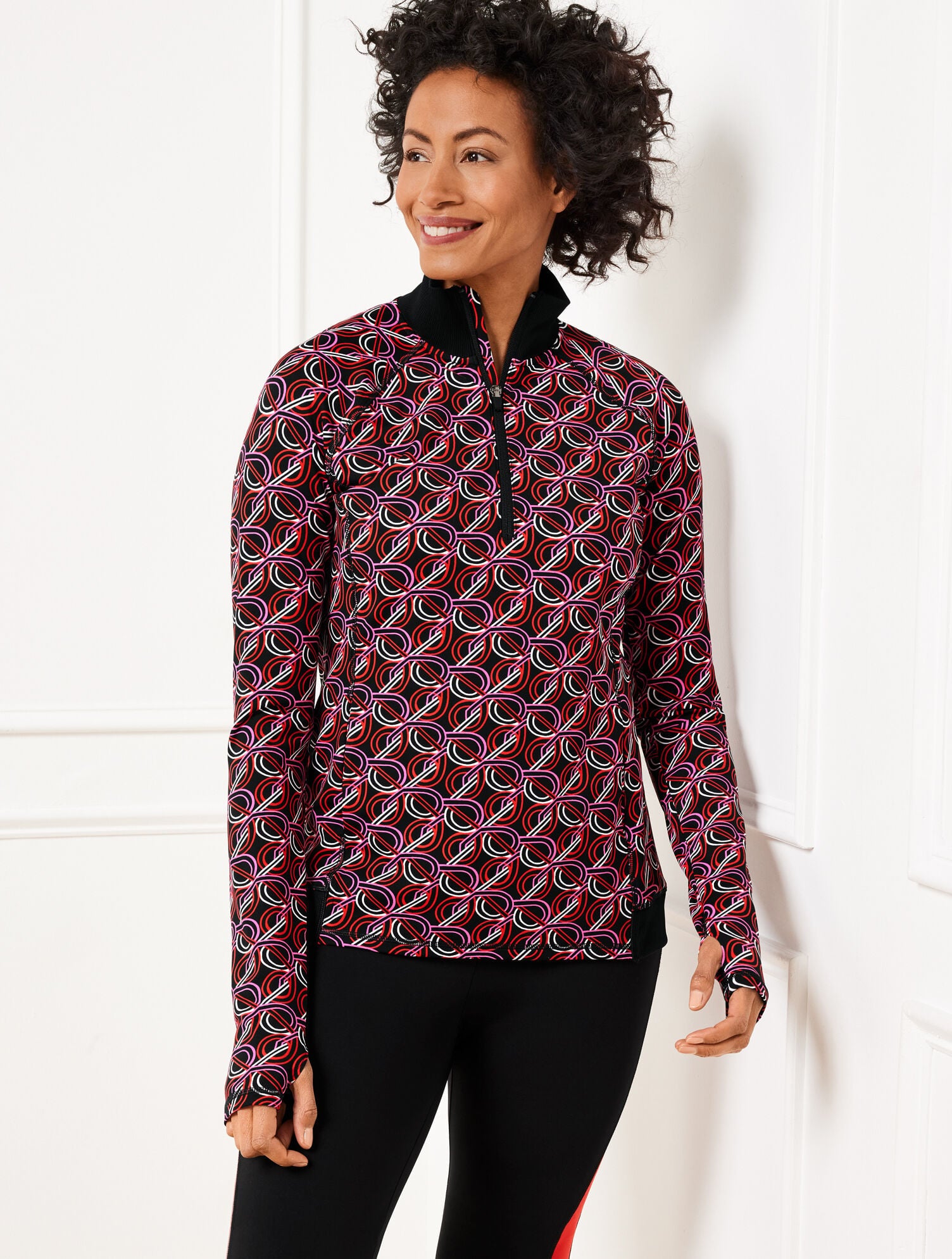 PERFORMANCE INTERLOCK HALF-ZIP PULLOVER - INTERLACING LOOPS | Talbots discount
