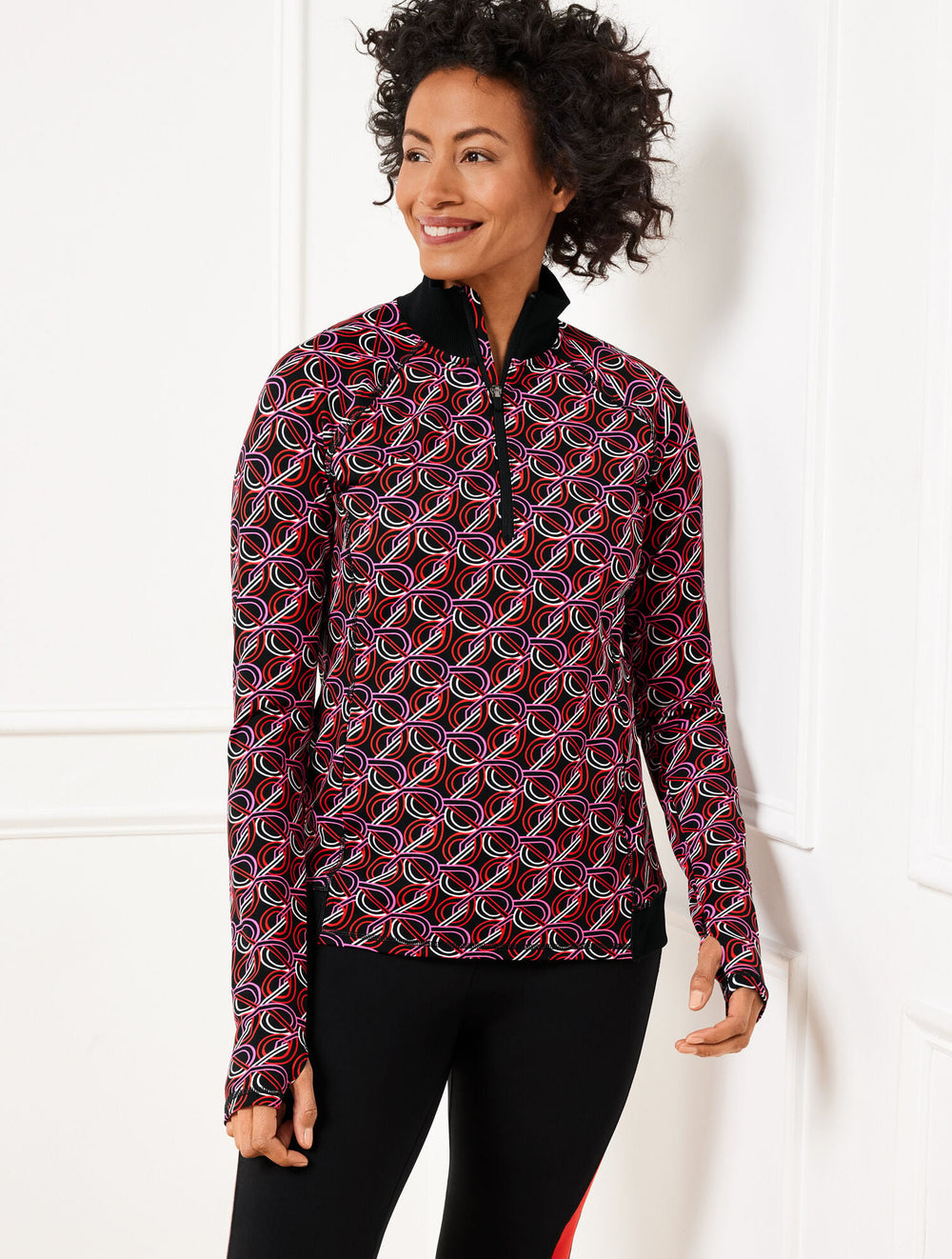 PERFORMANCE INTERLOCK HALF-ZIP PULLOVER - INTERLACING LOOPS | Talbots discount