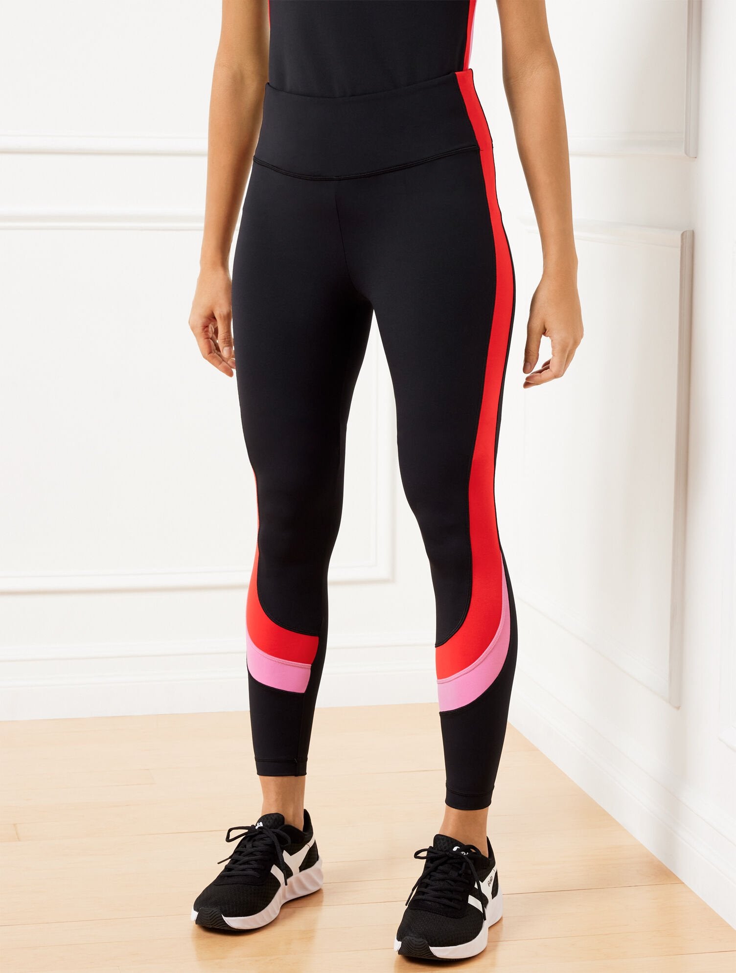 PERFORMANCE INTERLOCK LEGGINGS - COLORBLOCK | Talbots US