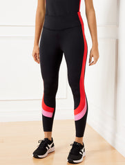 PERFORMANCE INTERLOCK LEGGINGS - COLORBLOCK | Talbots US