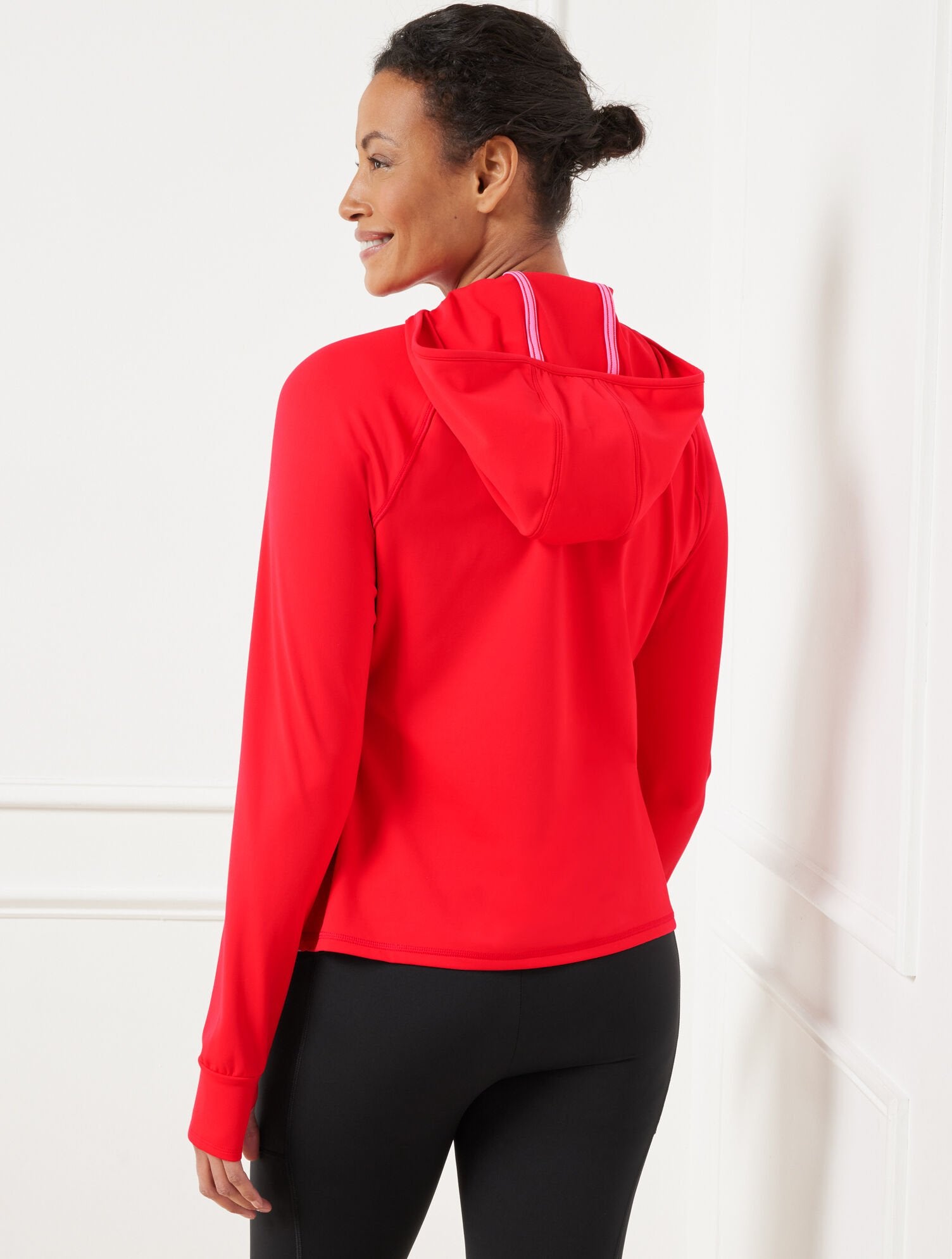 PERFORMANCE INTERLOCK HOODED PULLOVER - DIAGONAL | Talbots sale