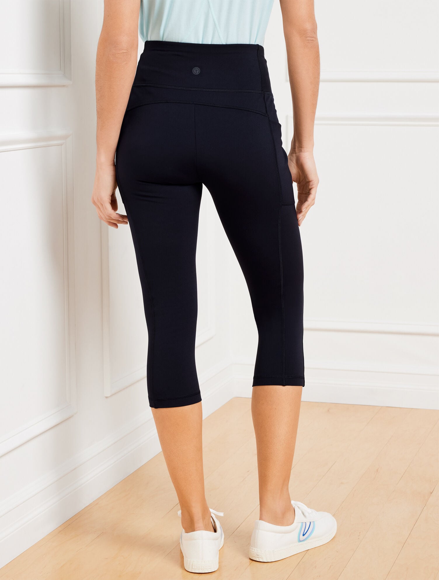 PERFORMANCE INTERLOCK HIGH WAIST CROP LEGGINGS | Talbots sale