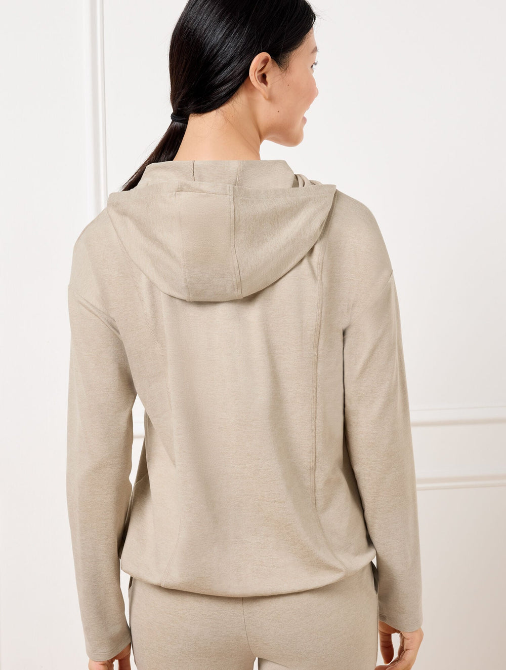 BUTTERY SOFT EASY KNIT BUNGEE HEM HOODIE | Talbots on sale