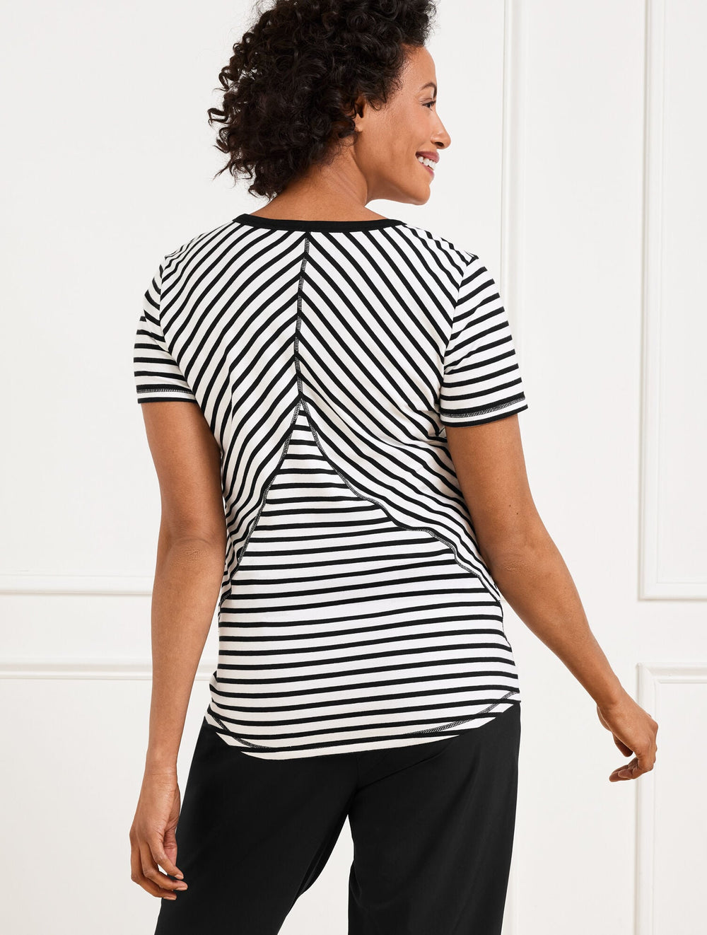 SUPERSOFT JERSEY SHORT SLEEVE STRIPED TEE | Talbots discount