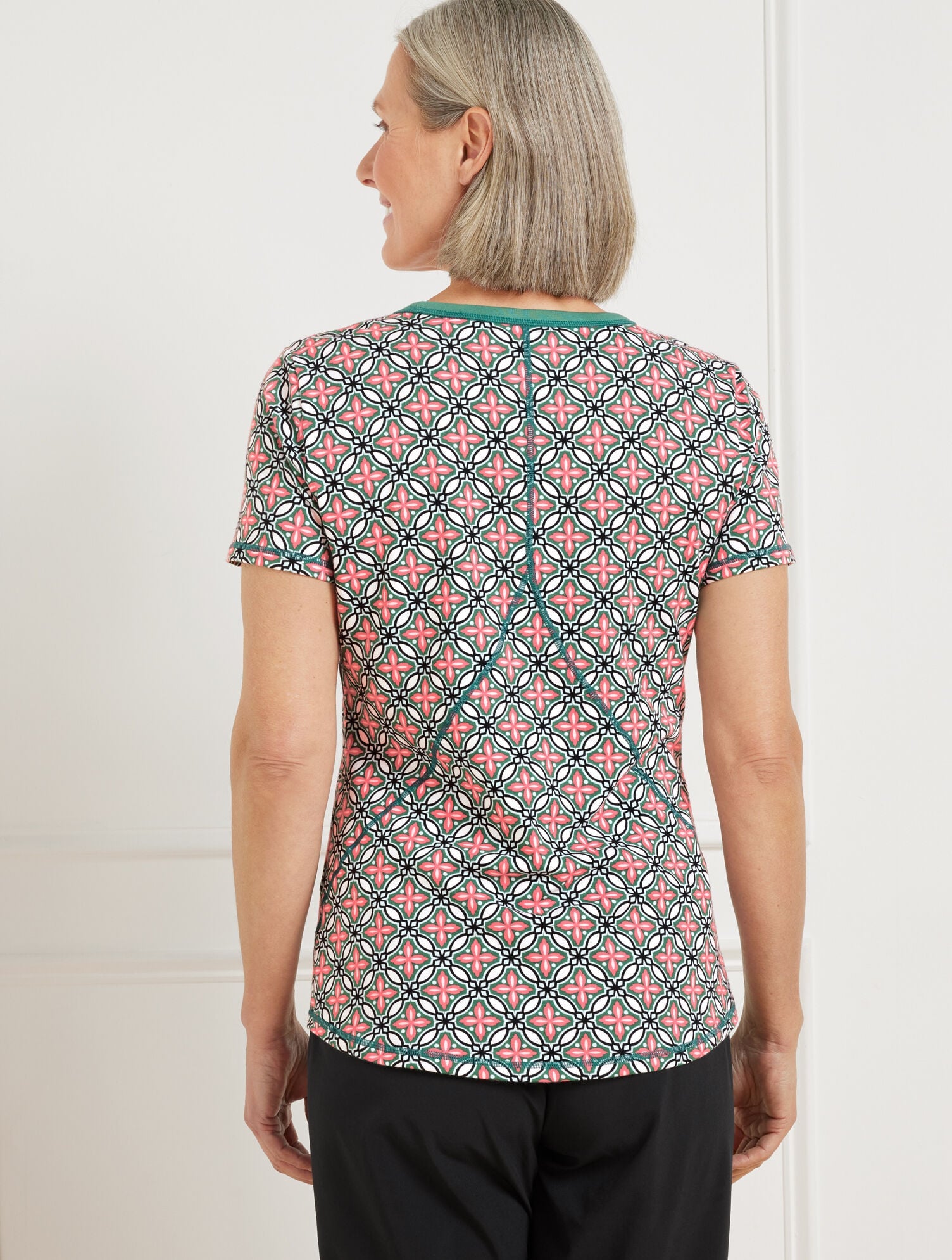 SUPERSOFT JERSEY SHORT SLEEVE TEE - HIGH TIDE TILE | Talbots sale