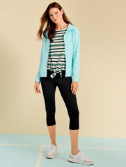 SUPERSOFT JERSEY TIE FRONT TEE - RAINFALL STRIPE | Talbots outlet