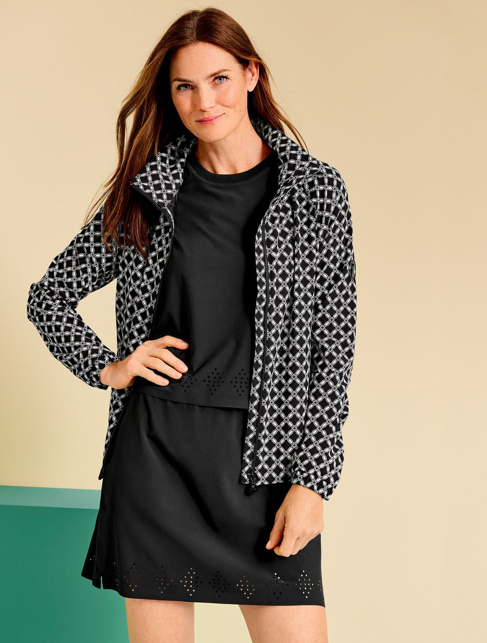 LIGHTWEIGHT WOVEN STRETCH CREWNECK TEE - LASER CUT | Talbots on sale