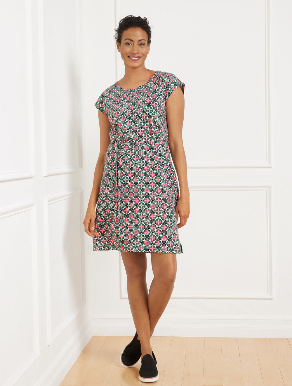 MODAL FRENCH TERRY T-SHIRT DRESS - HIGH TIDE TILE | Talbots outlet