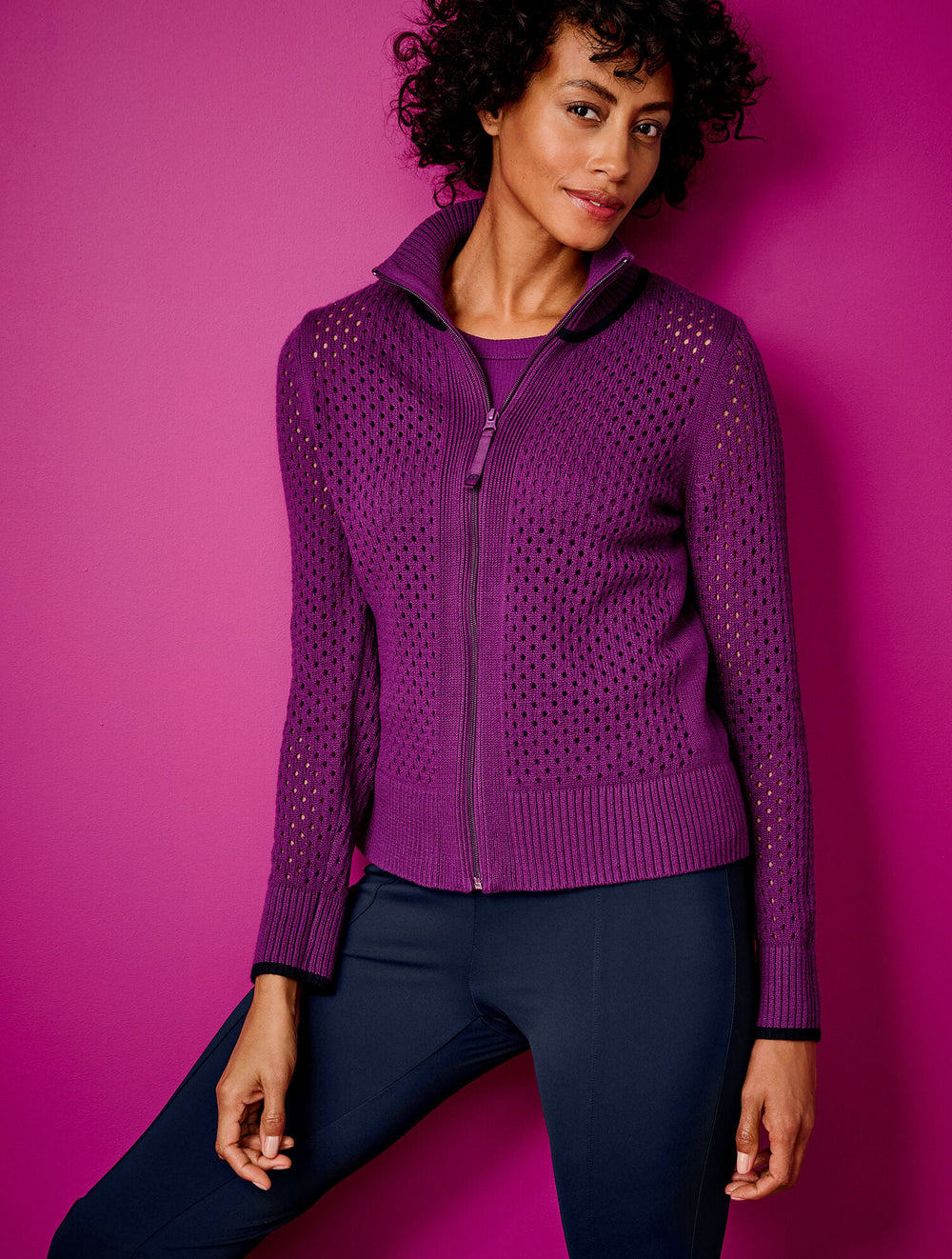 COOLMAX® FULL ZIP SWEATER JACKET | Talbots US
