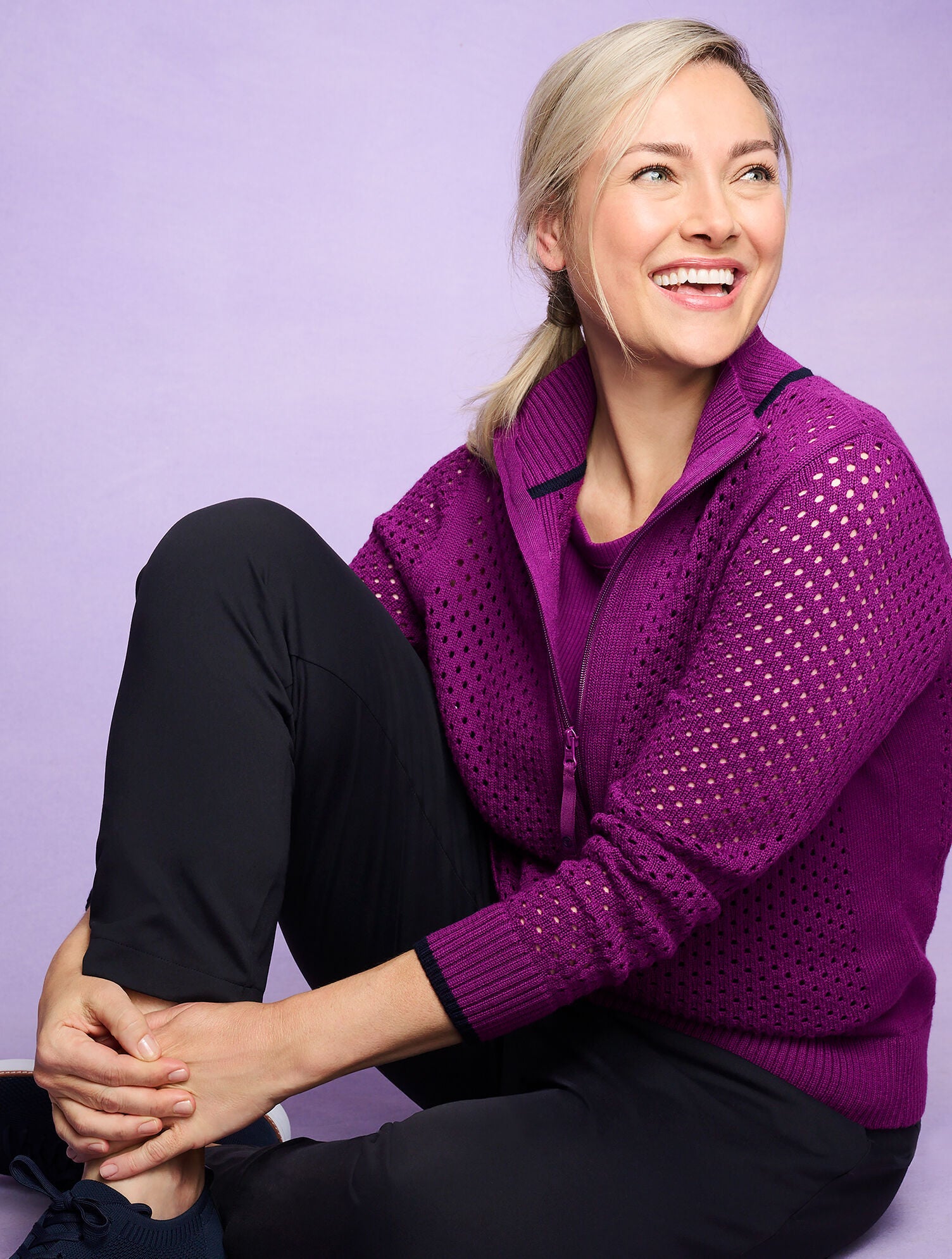COOLMAX® FULL ZIP SWEATER JACKET | Talbots US