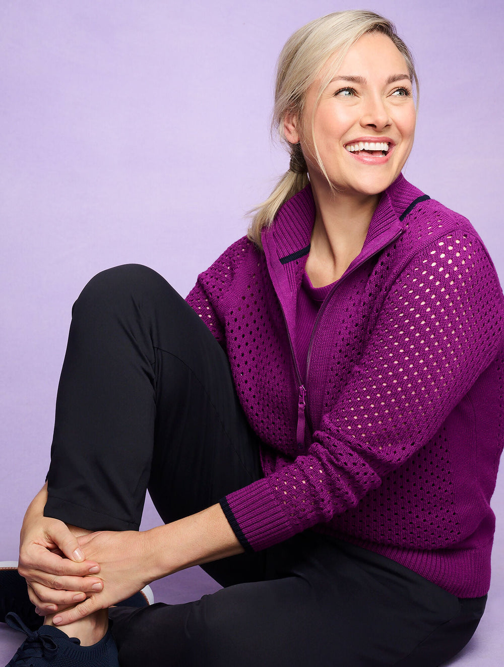 COOLMAX® FULL ZIP SWEATER JACKET | Talbots US