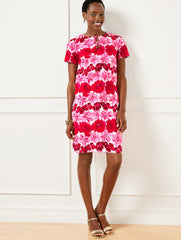 BOW A-LINE CREPE DRESS - WATERCOLOR BOUQUETS | Talbots US