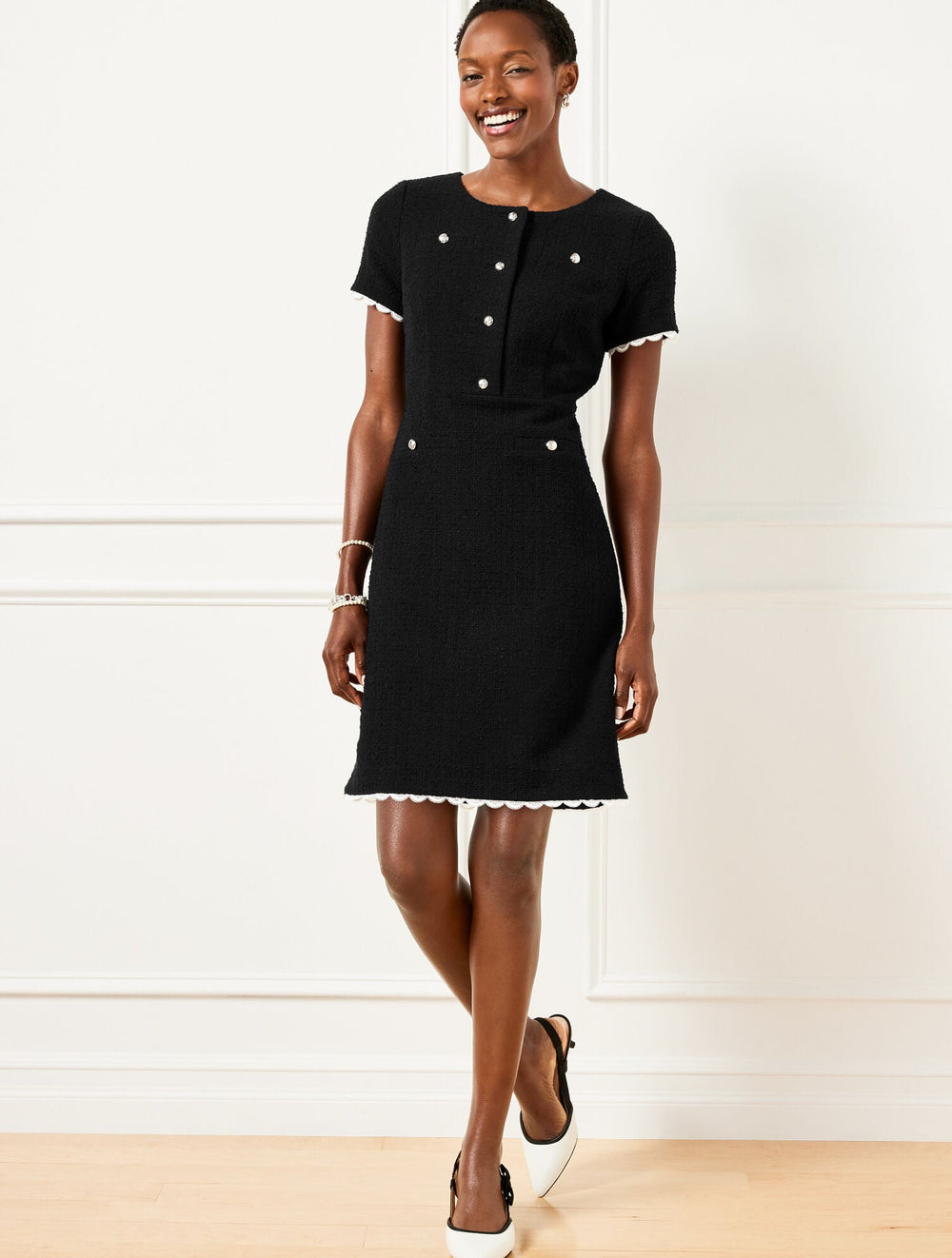 SHORT SLEEVE TWEED DRESS | Talbots near me