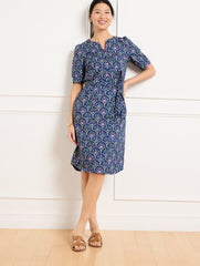 MODERN POPLIN SHIRTDRESS - SCALLOPED FLORAL | Talbots sale