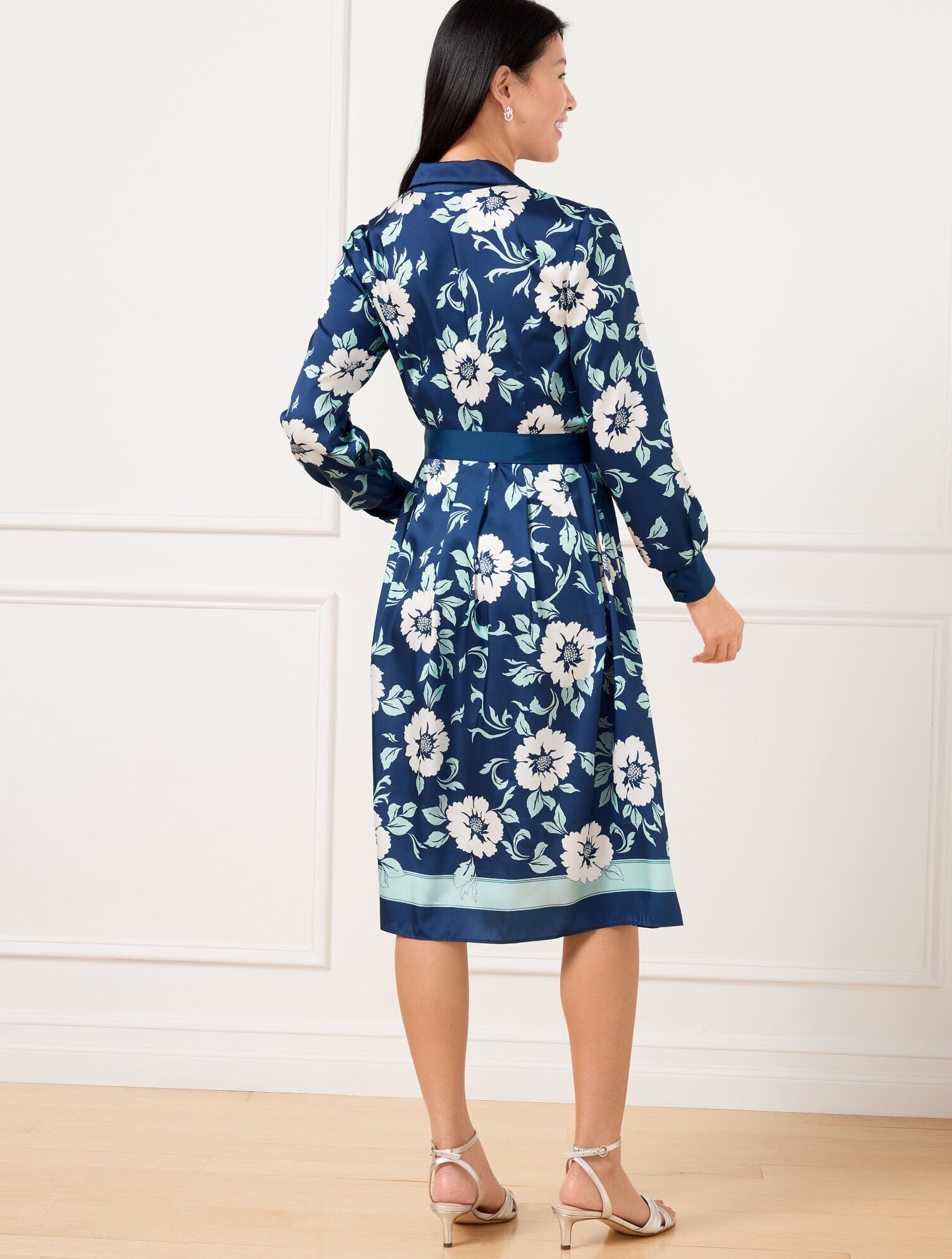 TIE WAIST SHIRTDRESS - DELIGHTFUL FLORAL | Talbots for sale