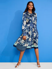 TIE WAIST SHIRTDRESS - DELIGHTFUL FLORAL | Talbots for sale