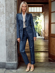 CARLYE BAMBOO BUCKLE LINEN PUMPS | Talbots outlet