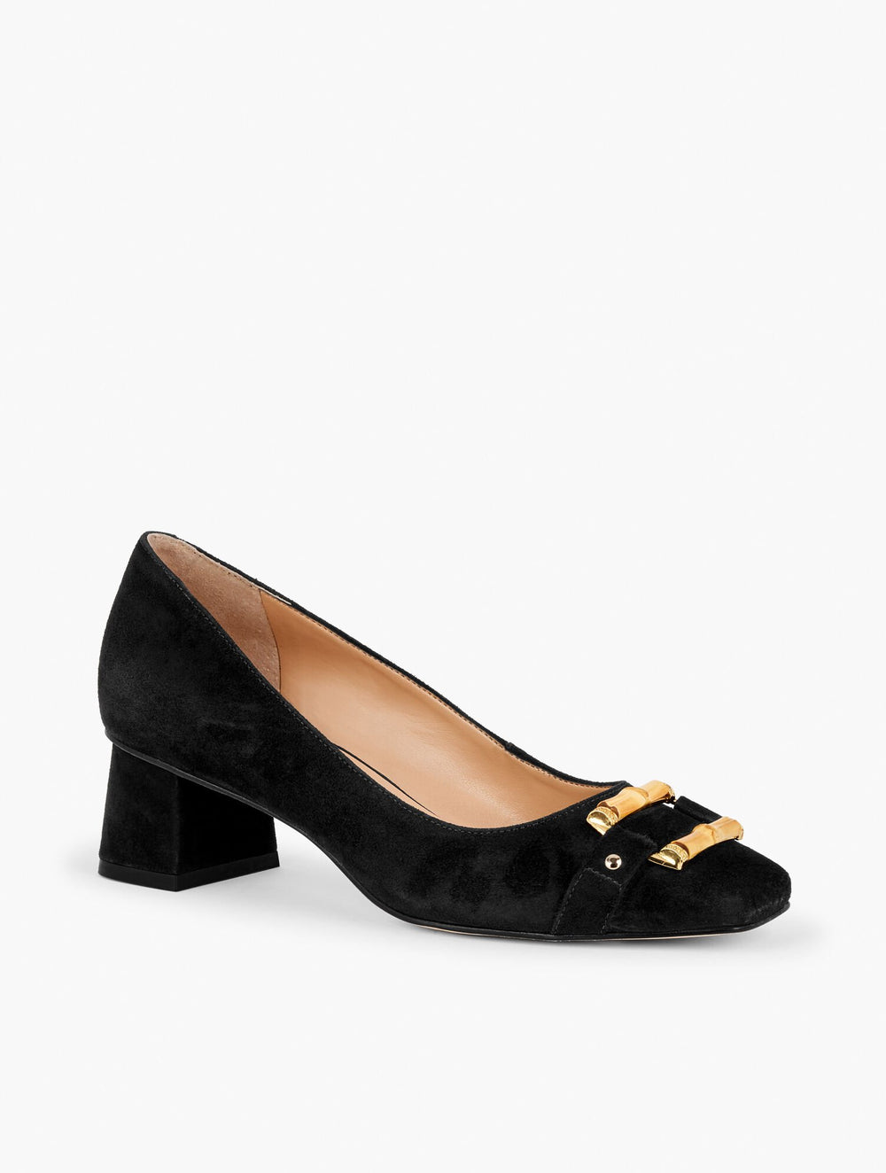 CARLYE BAMBOO BUCKLE SUEDE PUMPS | Talbots near me