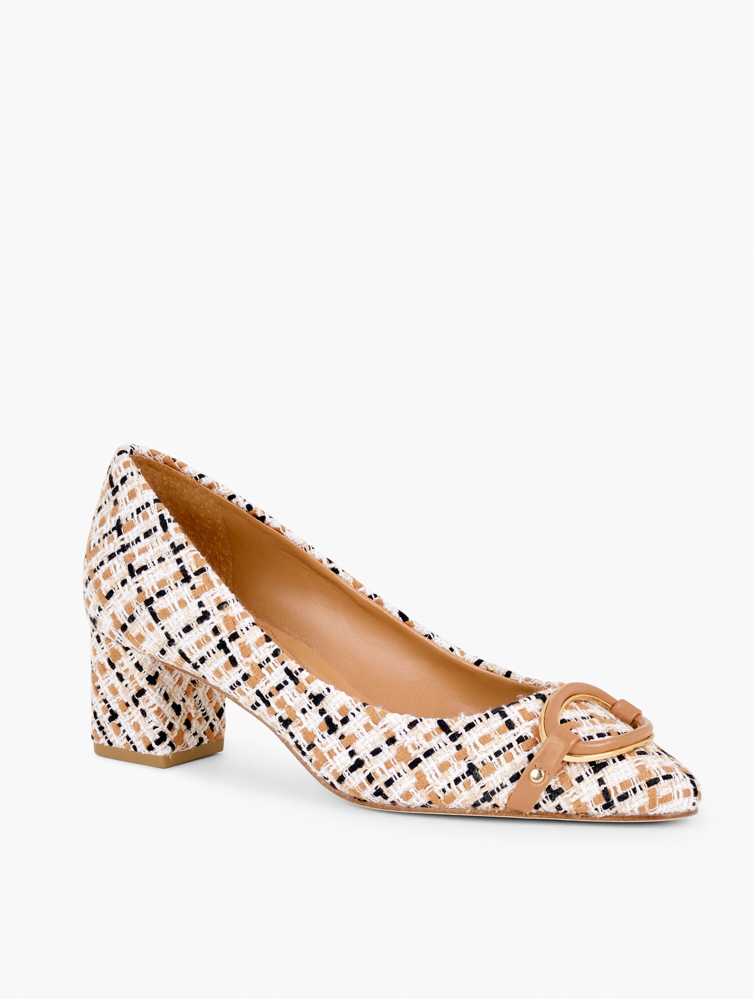 KAYLA BUCKLE BLOCK HEEL PUMPS - LOVELY TWEED | Talbots sale