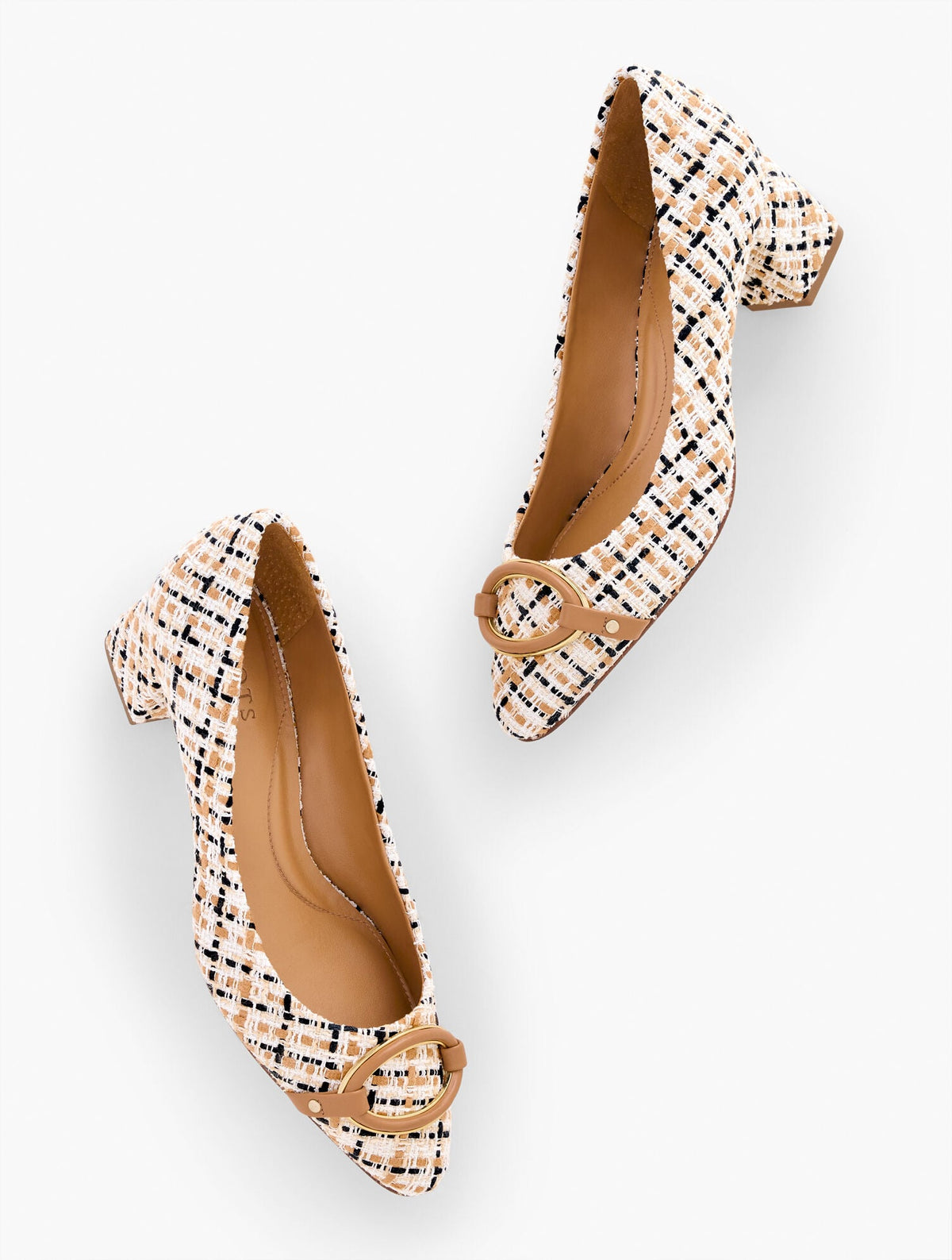 KAYLA BUCKLE BLOCK HEEL PUMPS - LOVELY TWEED | Talbots sale
