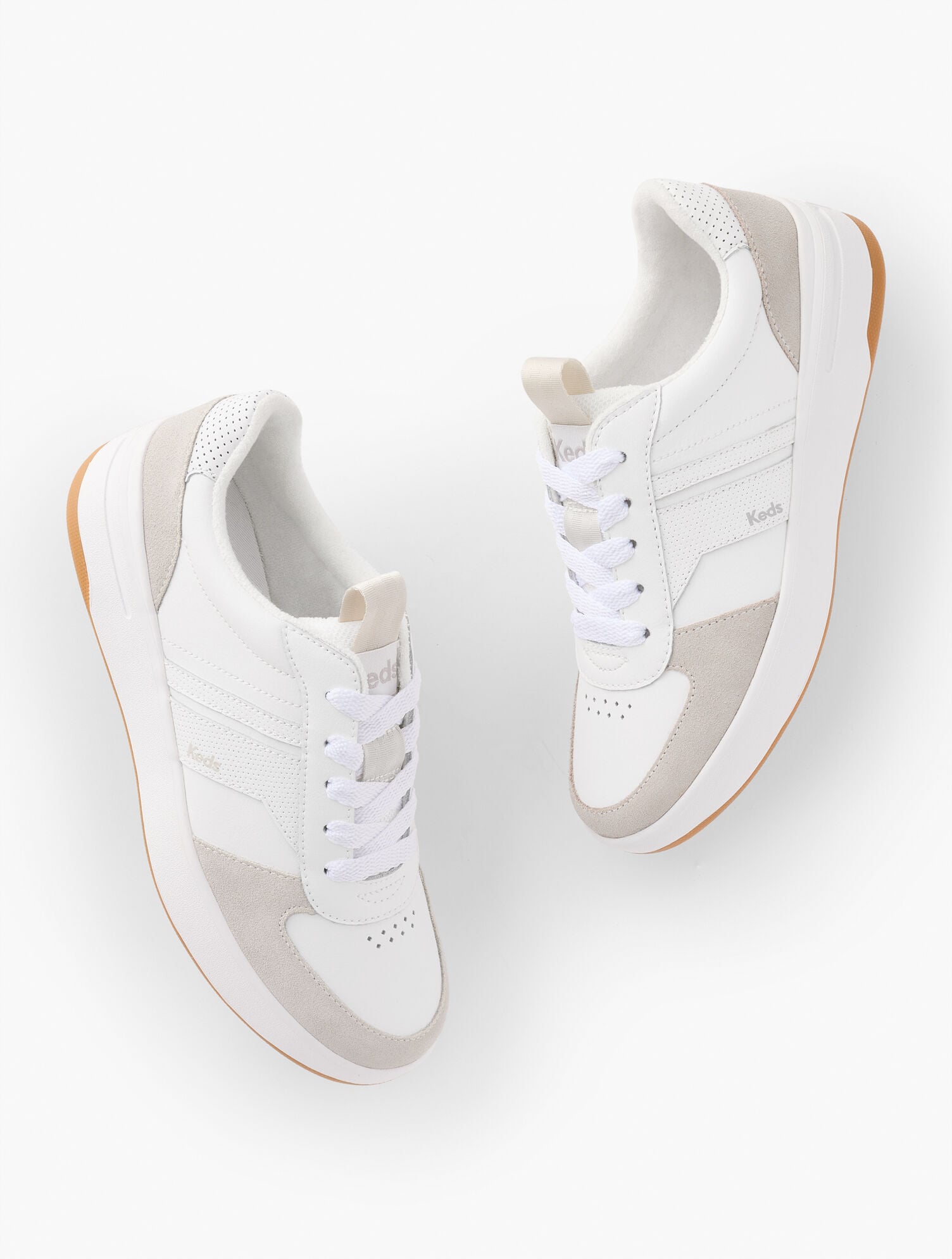 KEDS® COURT II LEATHER SUEDE SNEAKERS | Talbots outlet
