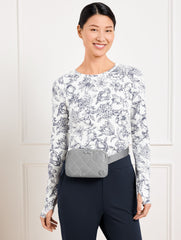 T BY TALBOTS QUILTED REFLECTIVE NYLON BELT BAG | Talbots on sale