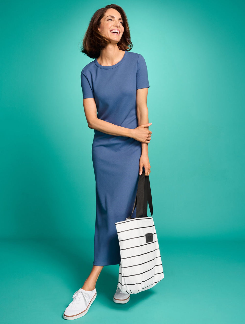 ALOHA COLLECTION PINSTRIPE DAY TRIPPER TOTE | Talbots sale