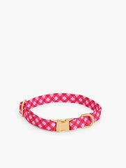 THE FOGGY DOG RASPBERRY PLAID DOG COLLAR | Talbots outlet