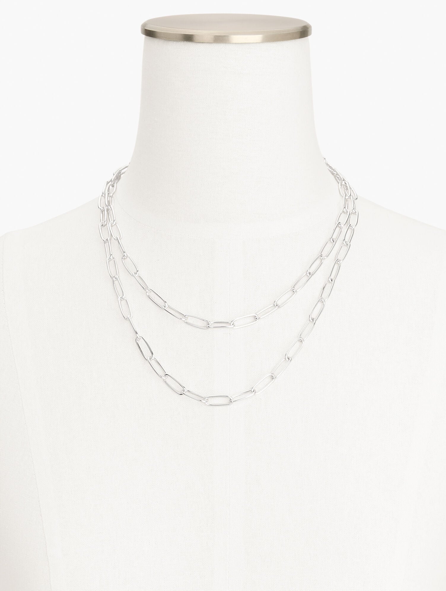 LAYERED PAPERCLIP LINK NECKLACE | Talbots sale