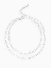 LAYERED PAPERCLIP LINK NECKLACE | Talbots sale