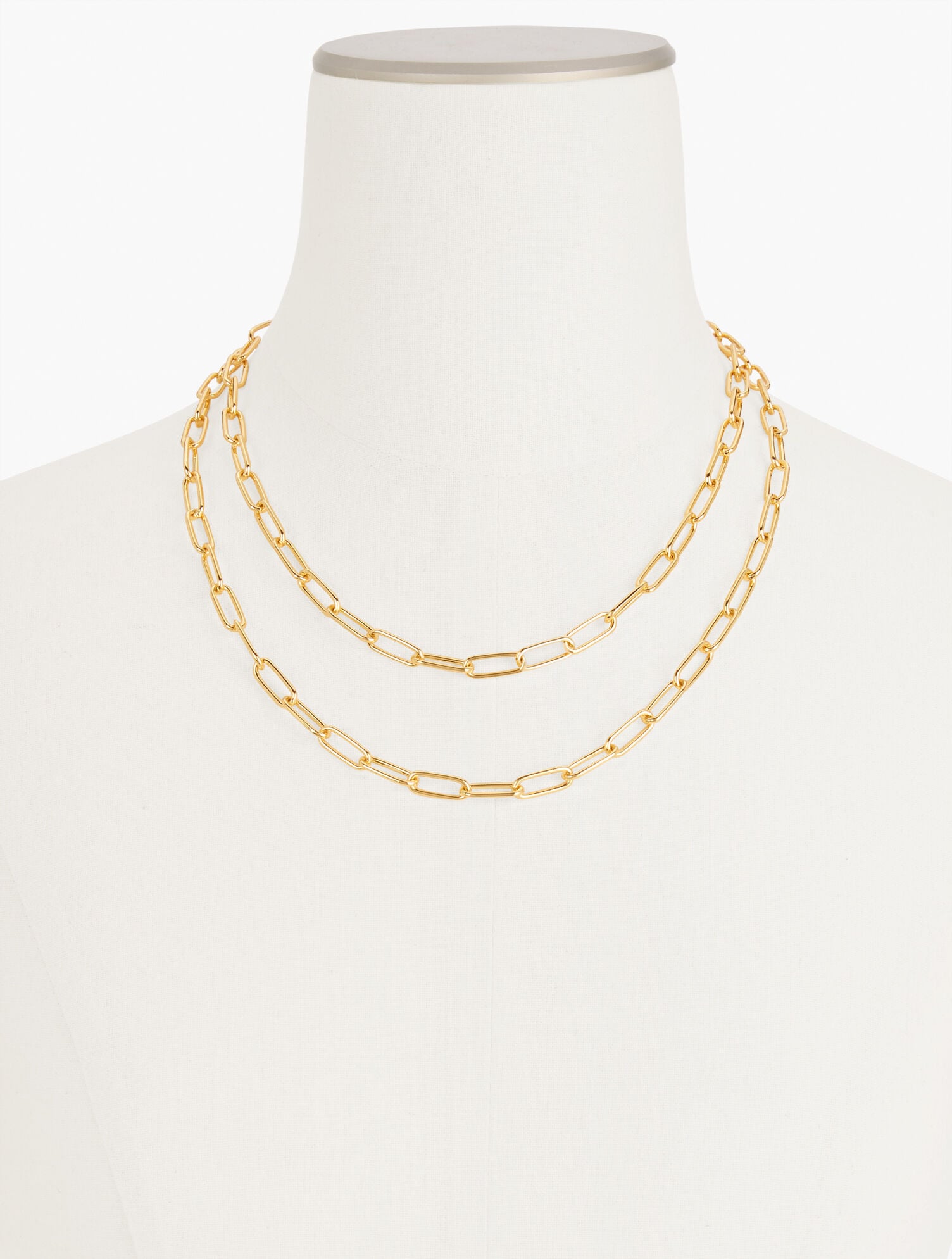 LAYERED PAPERCLIP LINK NECKLACE | Talbots sale