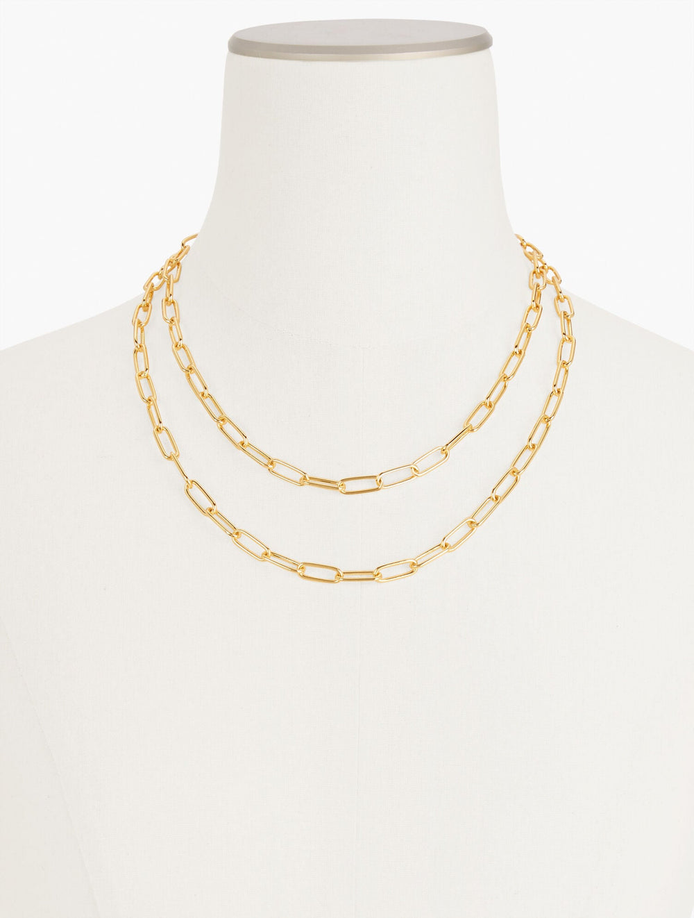 LAYERED PAPERCLIP LINK NECKLACE | Talbots sale