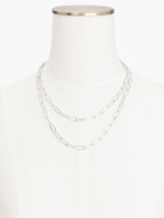 LAYERED PAPERCLIP LINK NECKLACE | Talbots sale