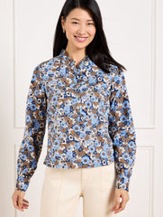 RUFFLE SHORT SHIRT - GATHERED BLOSSOMS | Talbots for sale