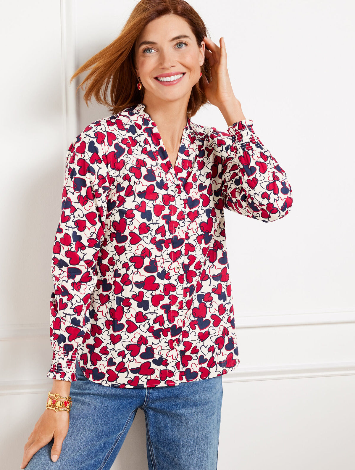 BUTTON FRONT TOP - ENTWINED HEARTS | Talbots online