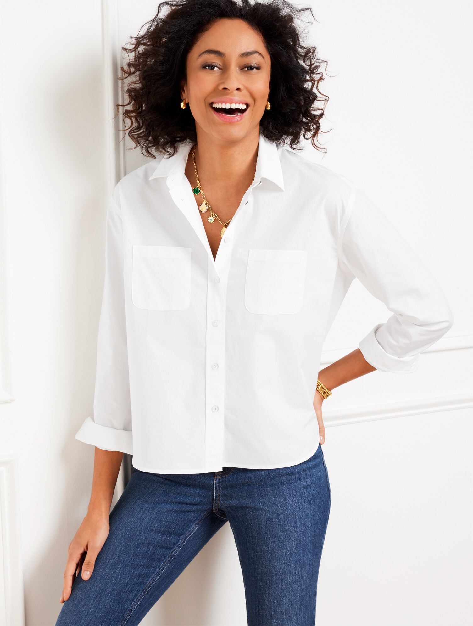 POPLIN SHORT SHIRT | Talbots outlet