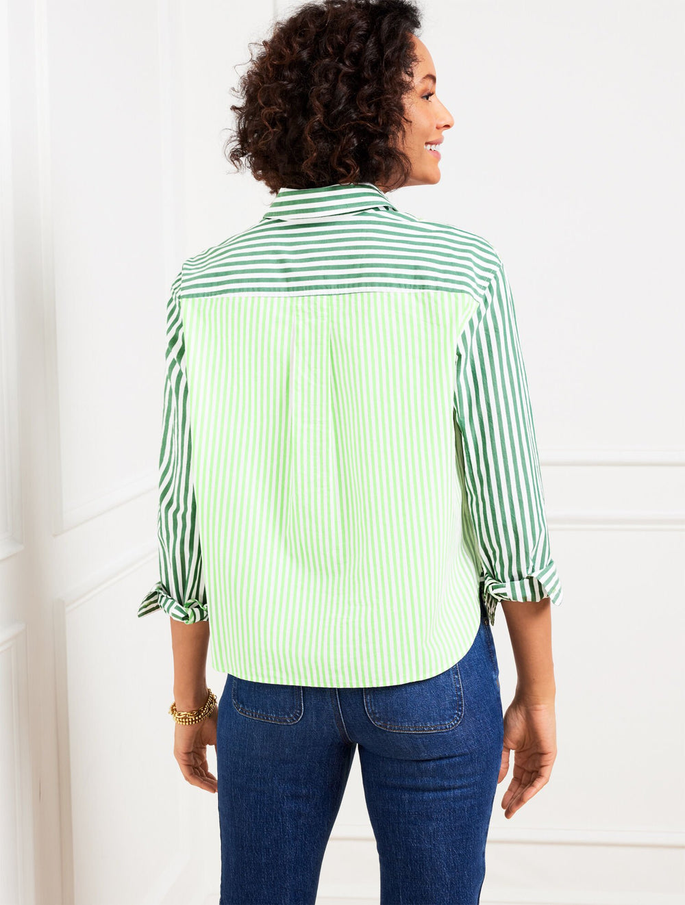 POPLIN SHORT SHIRT - BLOOMING STRIPE | Talbots near me
