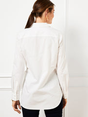 TIE FRONT DRAPED POPLIN SHIRT | Talbots online