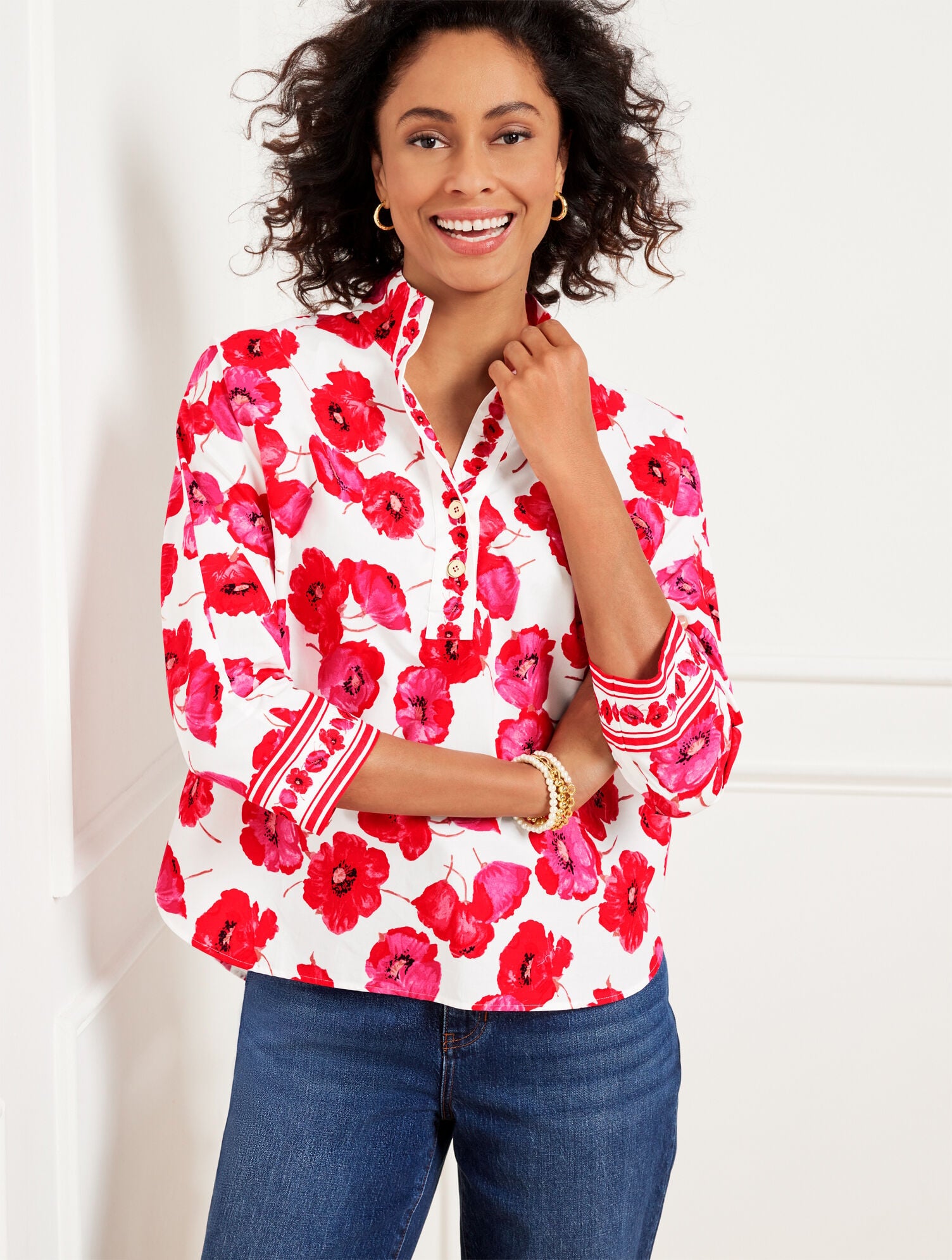POPPY FLORAL POPOVER | Talbots online