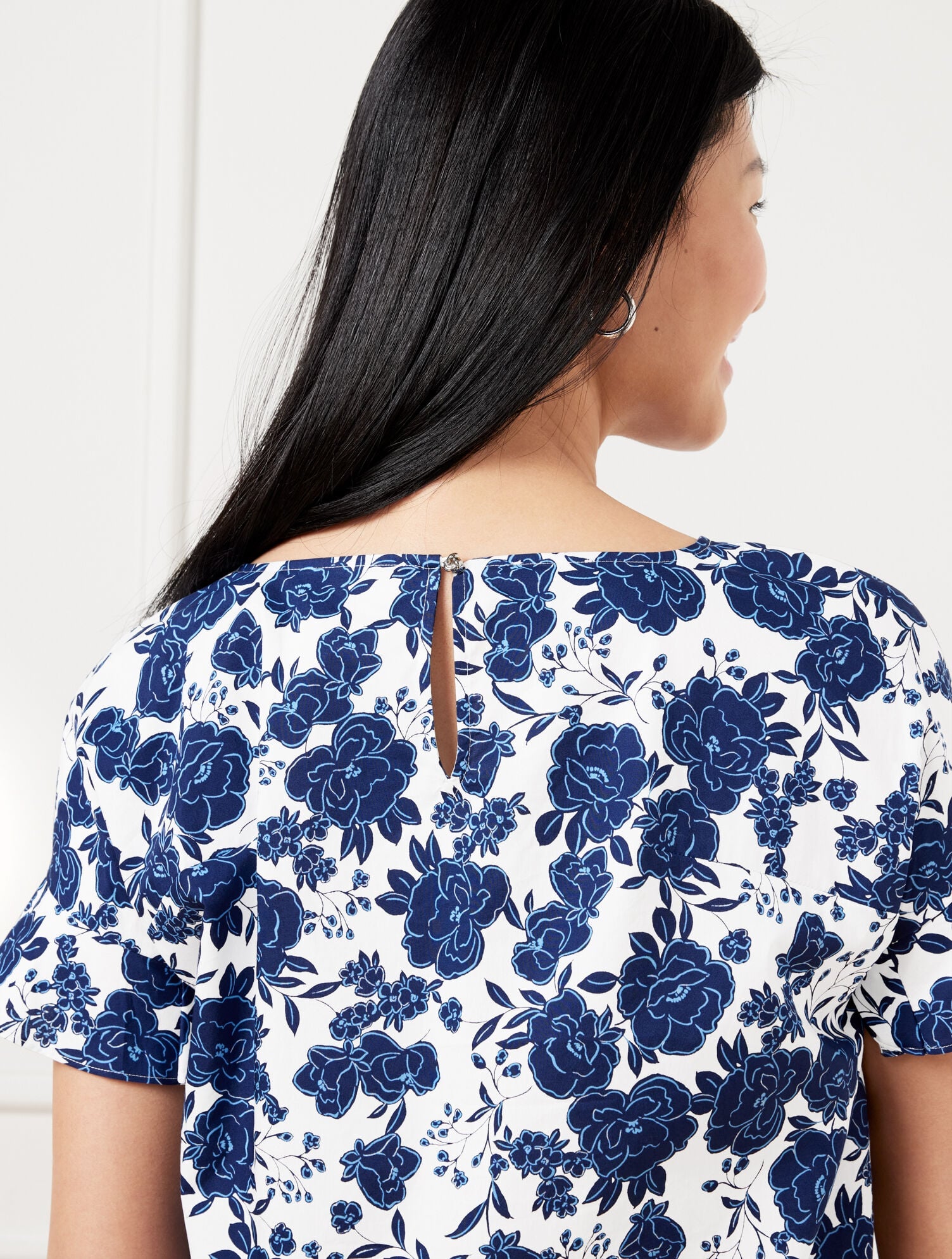 TIE FRONT TOP - BLUSHING ROSES | Talbots for sale