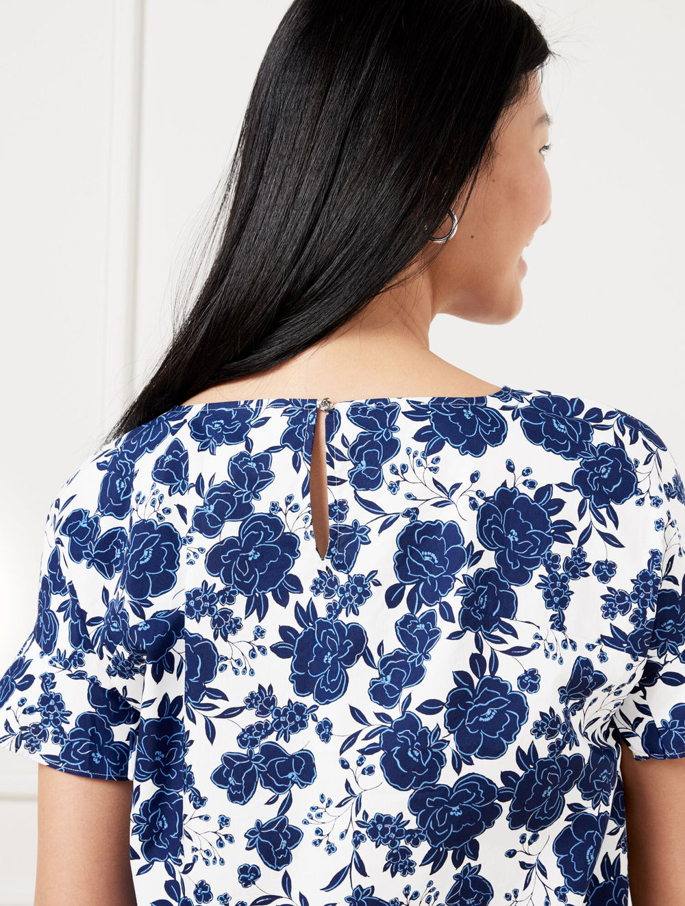 TIE FRONT TOP - BLUSHING ROSES | Talbots for sale