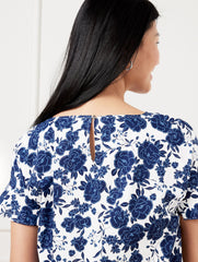 TIE FRONT TOP - BLUSHING ROSES | Talbots for sale