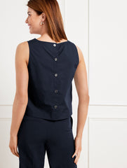 FRESH POPLIN BUTTON BACK SHELL | Talbots outlet