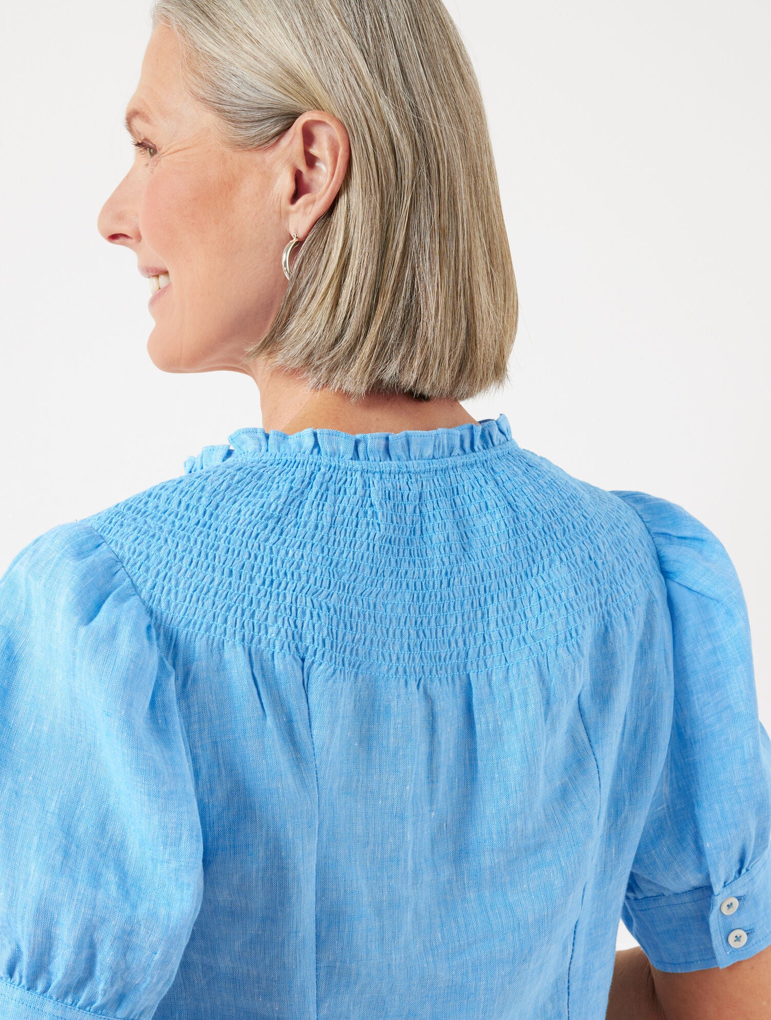 LINEN SMOCKED TOP | Talbots online