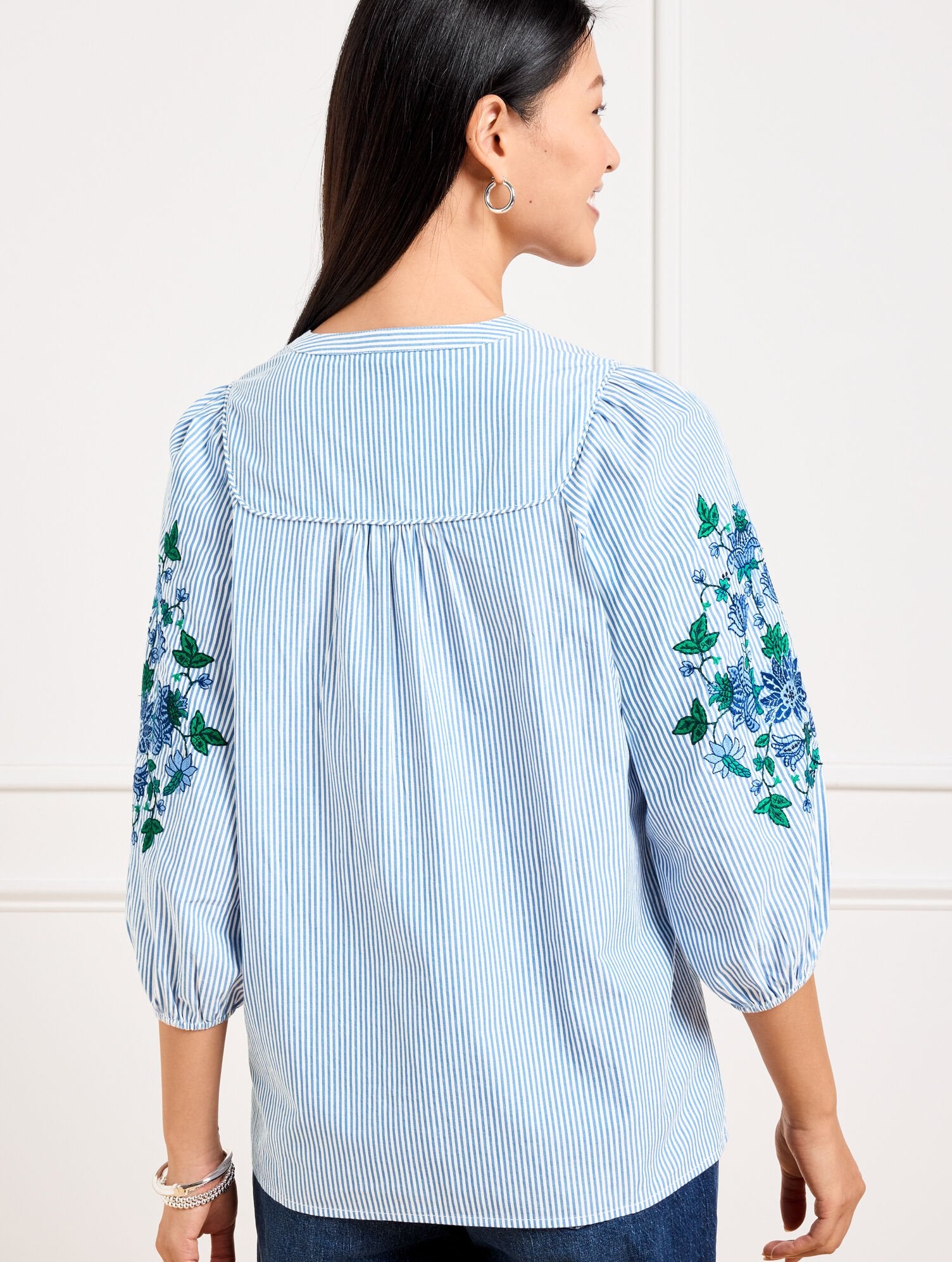 EMBROIDERED STRIPE POPOVER | Talbots near me